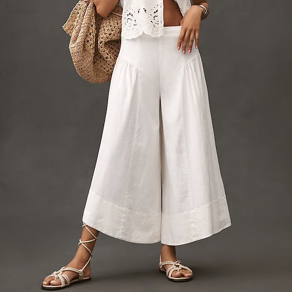 Anthropologie Linen Extended Waist Pants ***